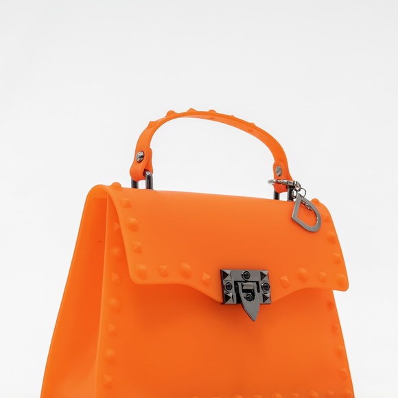 MEDIUM orange cute studded purse - Picture 3 of 7